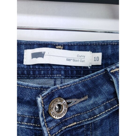 Levi's 529 Jeans Women's 10 Curvy Boot Cut Stretch Medium Wash Denim - Picture 5 of 8